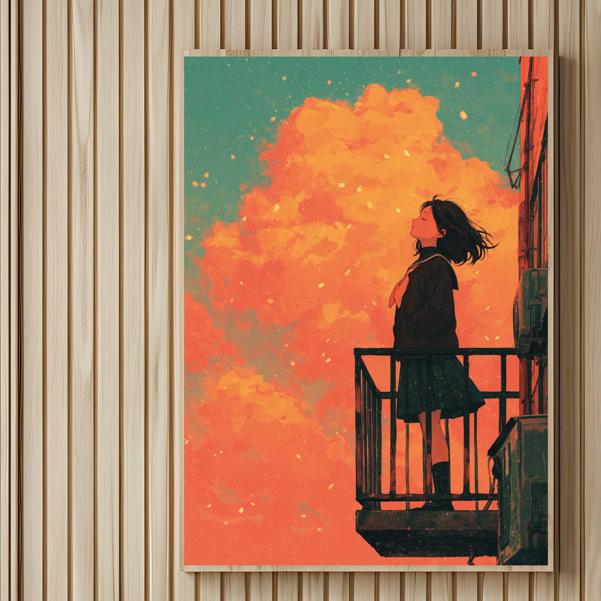 plakat anime manga japoński styl, plakat postać anime styl manga