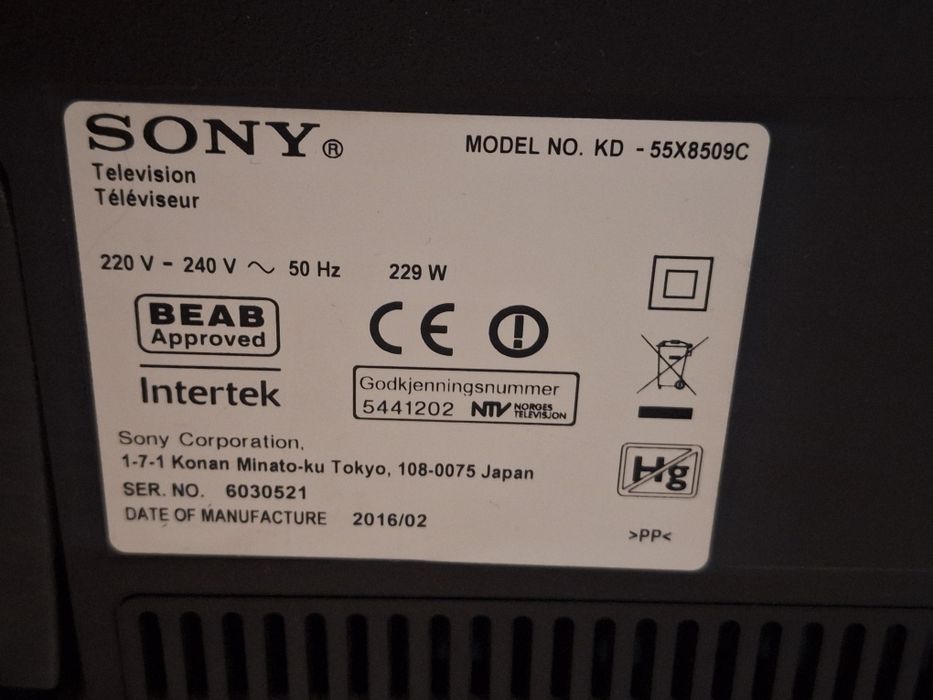 Tv Sony Bravia 55 cali