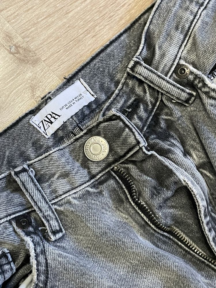 Джинси ZARA whige leg XS сірі