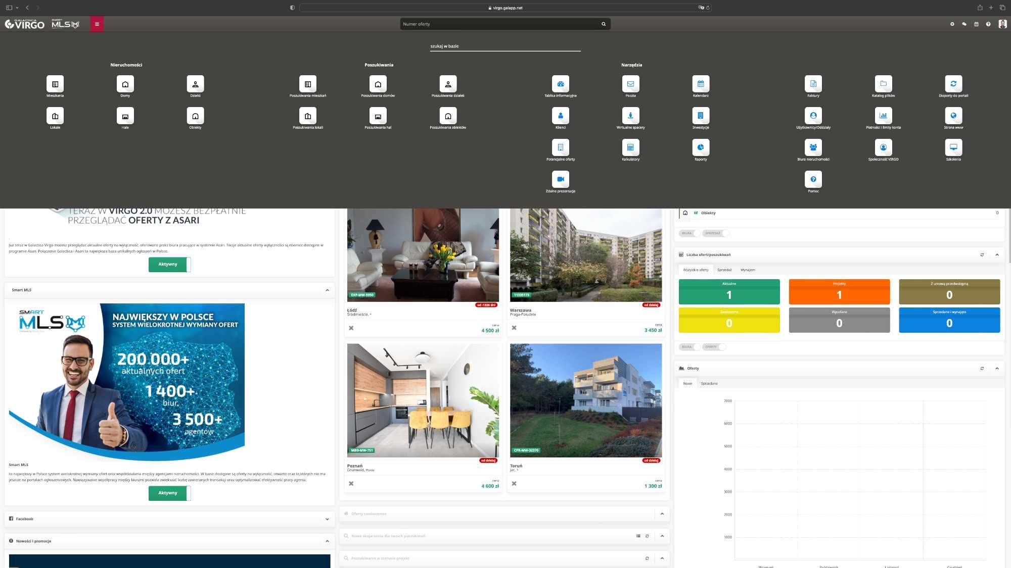 Program Galactica Virgo strona www hosting dla biur nieruchomości