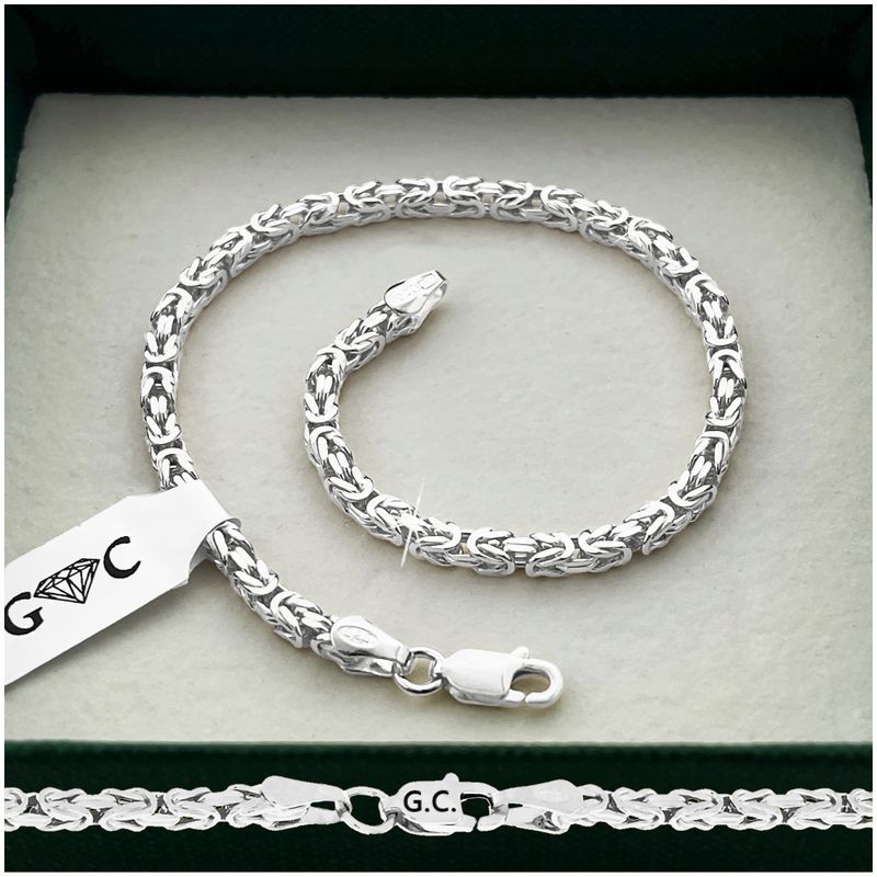 Srebrna Bransoletka Męska Splot Królewski 20cm/2,8mm Srebro 925 + Grat