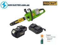 Аккумуляторная пила Procraft PCA40/2 (2 акб МАХ 4Ач + ЗУ 20/2 + МАСЛО)