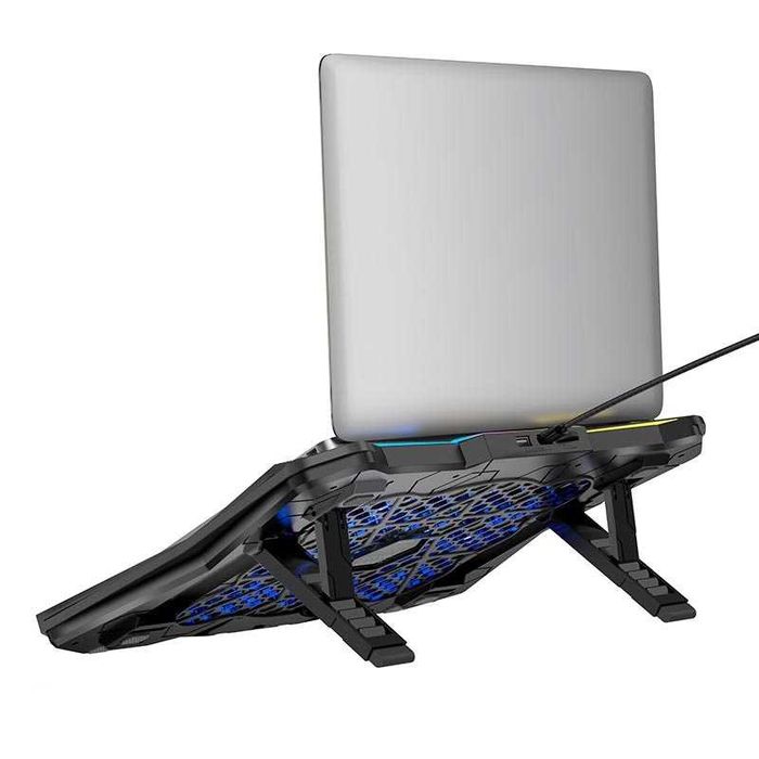 Кулер для ноутбука до 17" HOCO DH26, RGB, 8 вентиляторов, регулятор