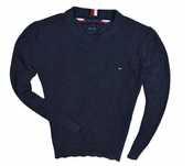 Tommy Hilfiger Szary Logowany Sweter Męski / L