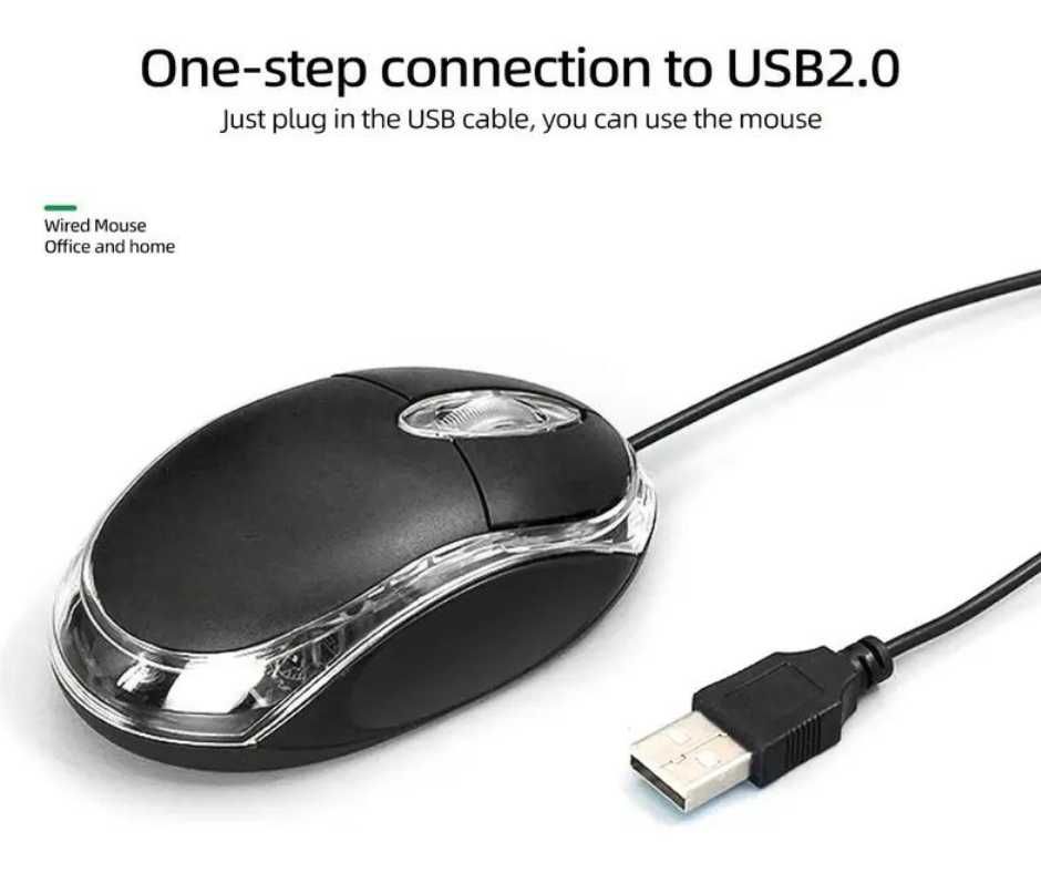 Mouse / Rato com fio USB com luz vermelha