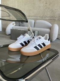 Жіночі кросівки Adidas Samba білий з чорним A00137 ТОП