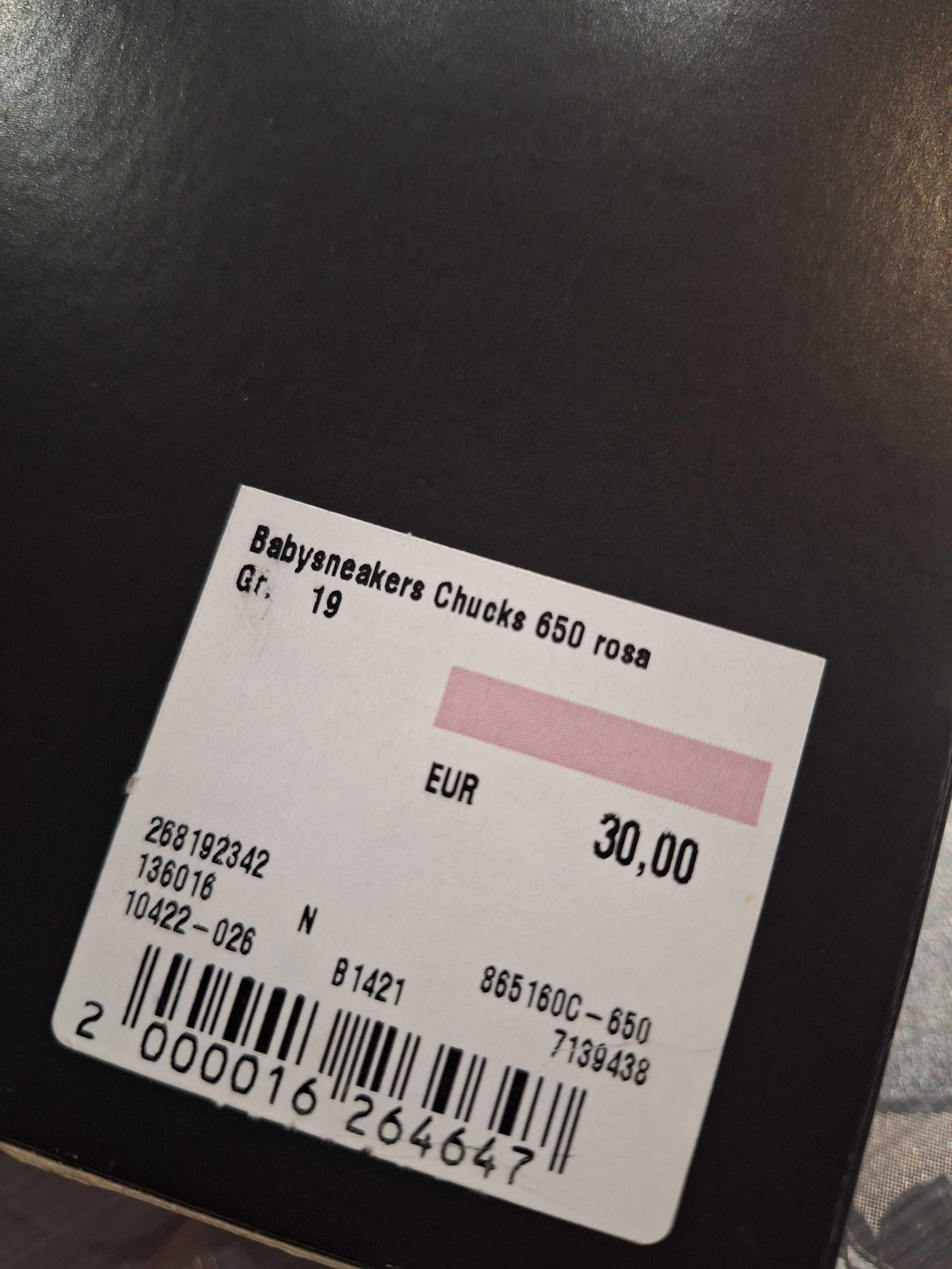 Różowe buciki Converse All Star niechodki r. 19 NOWE