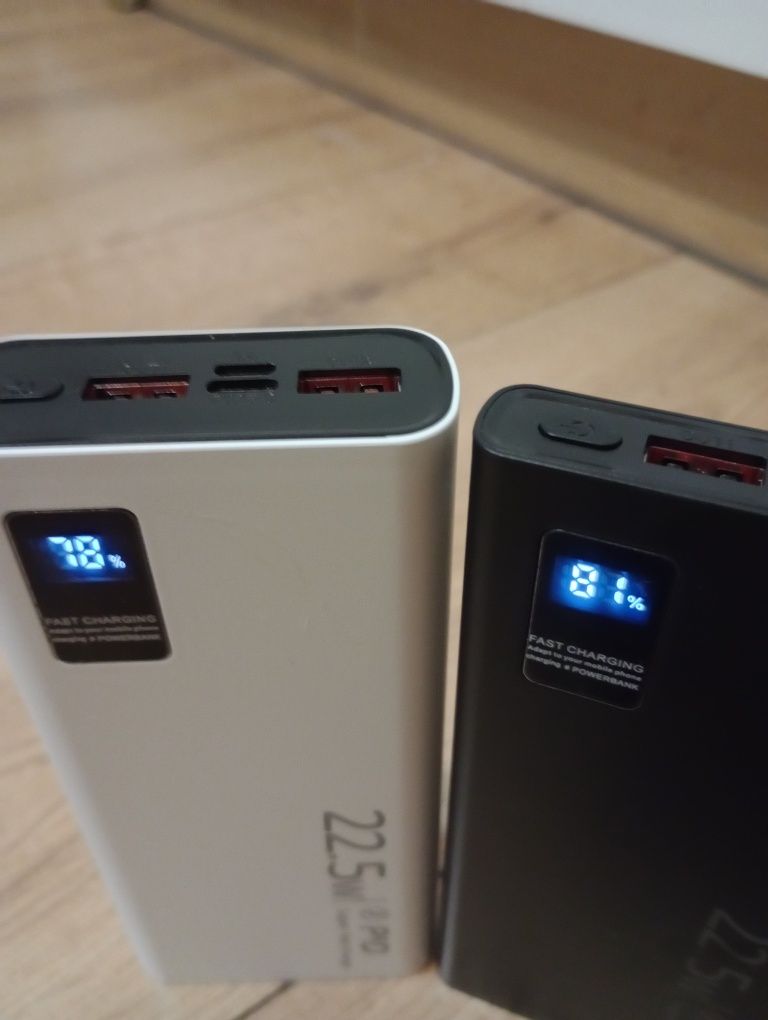 2x PowerBank 10000 i 20000mAh, 22,5w-Szybkie Ładowanie+ 4 kable USB -C