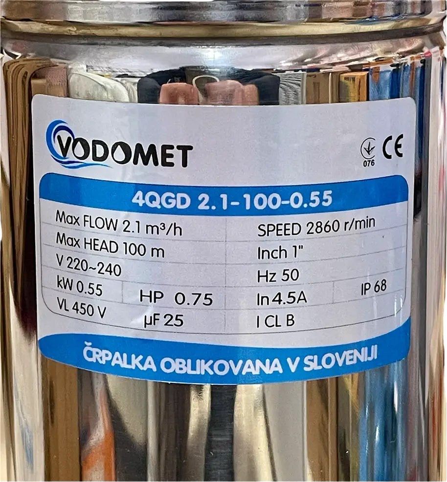 Насос скважинний шнековий VODOMET 4QGD 2.1-100-0.55+Клапан