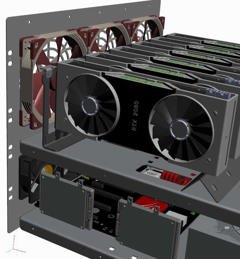 Obudowa RACK do szafy 19 cali, HOME LAB , KRYPTO , AI, 6 x GPU, 2x PSU