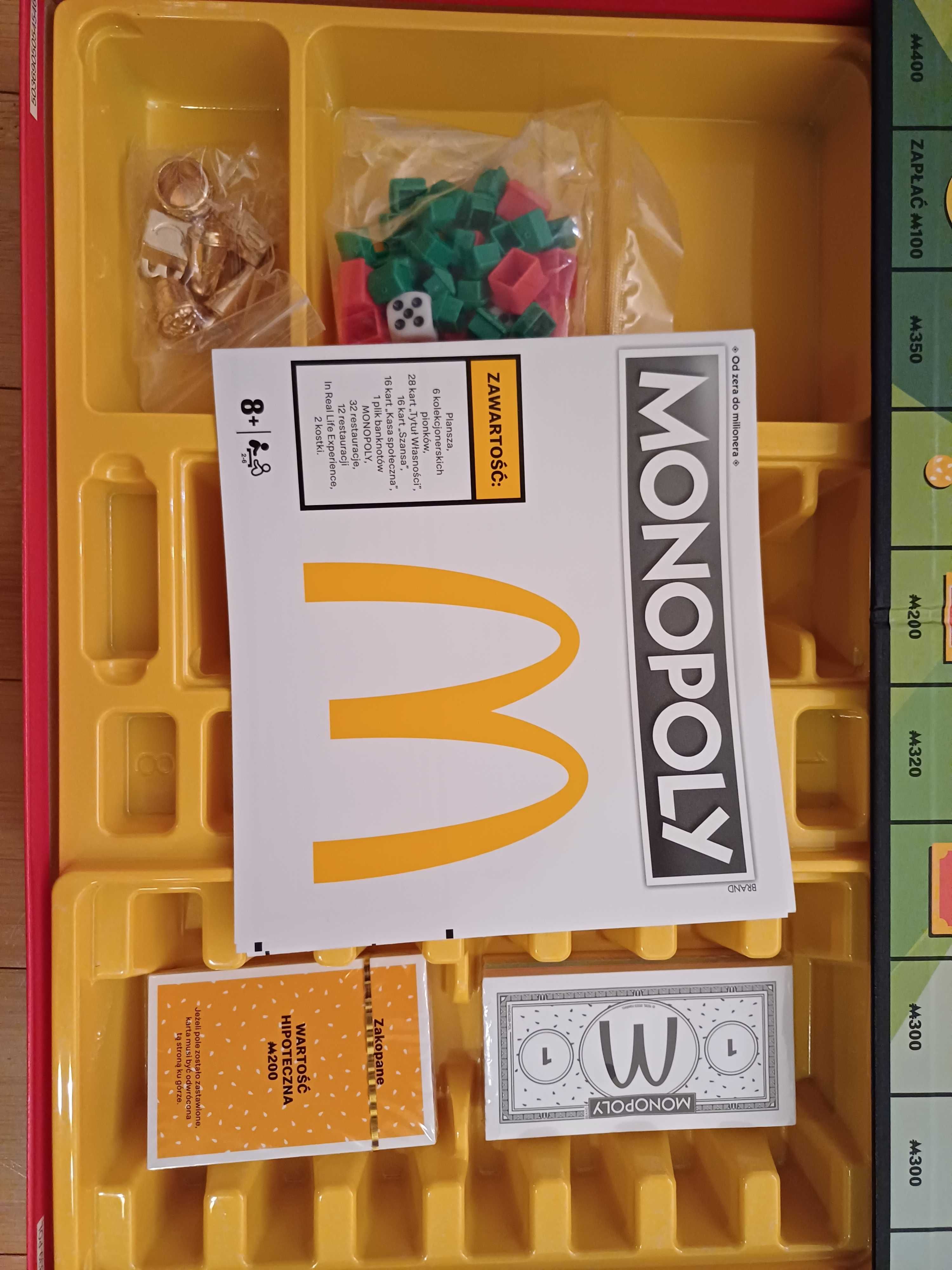 Monopoly McDonald's. Gra planszowa, NOWA, edycja specjalna
