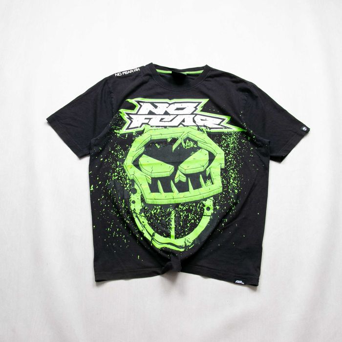 No Fear big skull logo t-shirt L affliction style