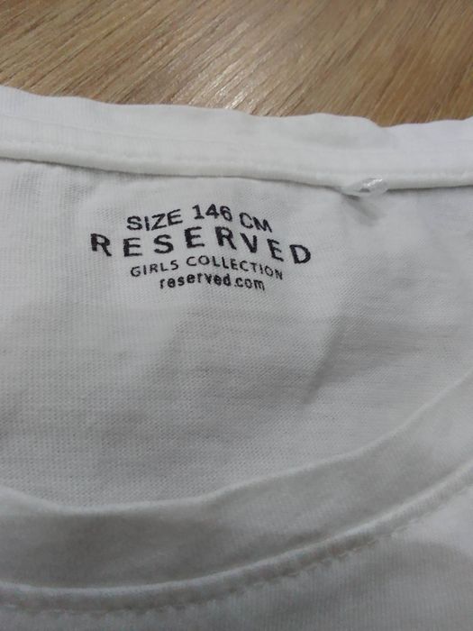 Bluzeczka Biała koszulka Crop top 146 Reserved
