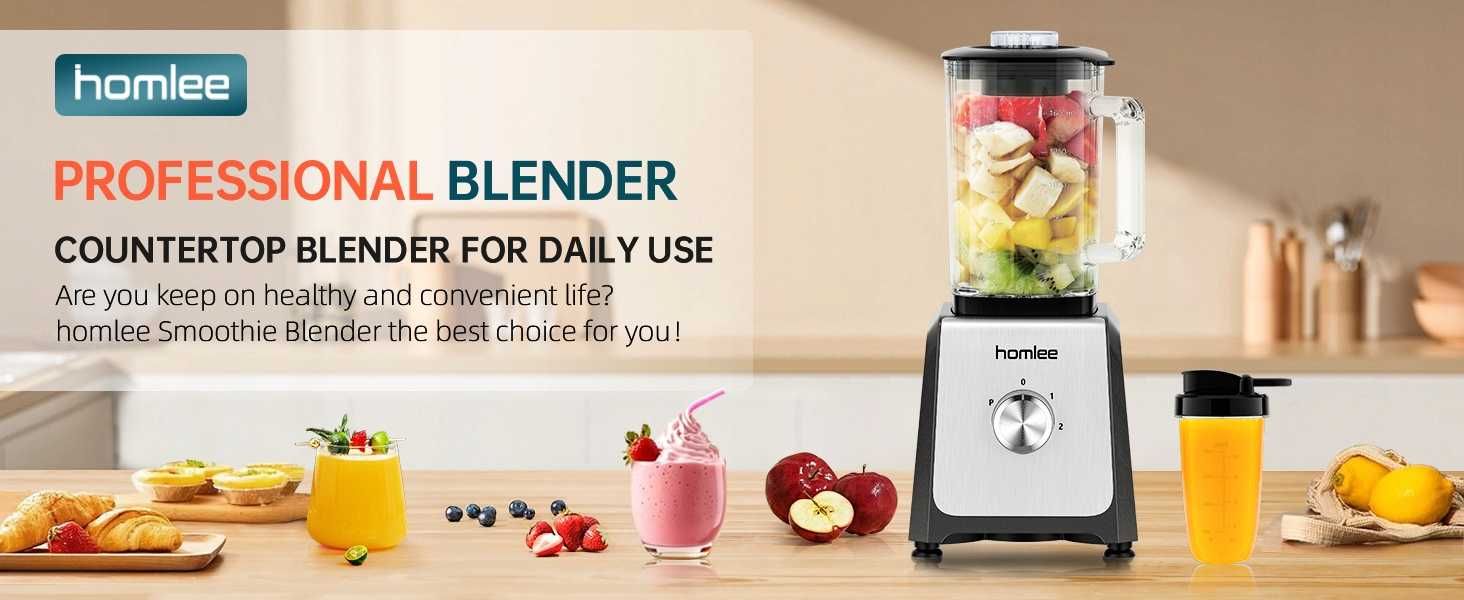 Blender-mikser stojący 1200W z funkcja pulsu, 1,6 l, szklany pojemnik