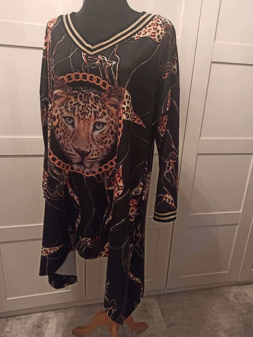 WAWA efektowna sukienka/tunika z rogami 4xl - 5xl