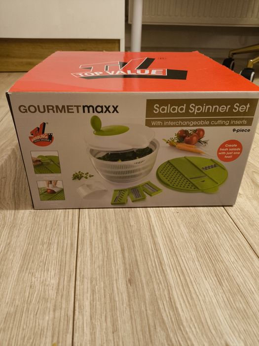 NOWY GOURMETmaxx Zestaw sałatkowy 3w1, 9 elementów na gwarancji
