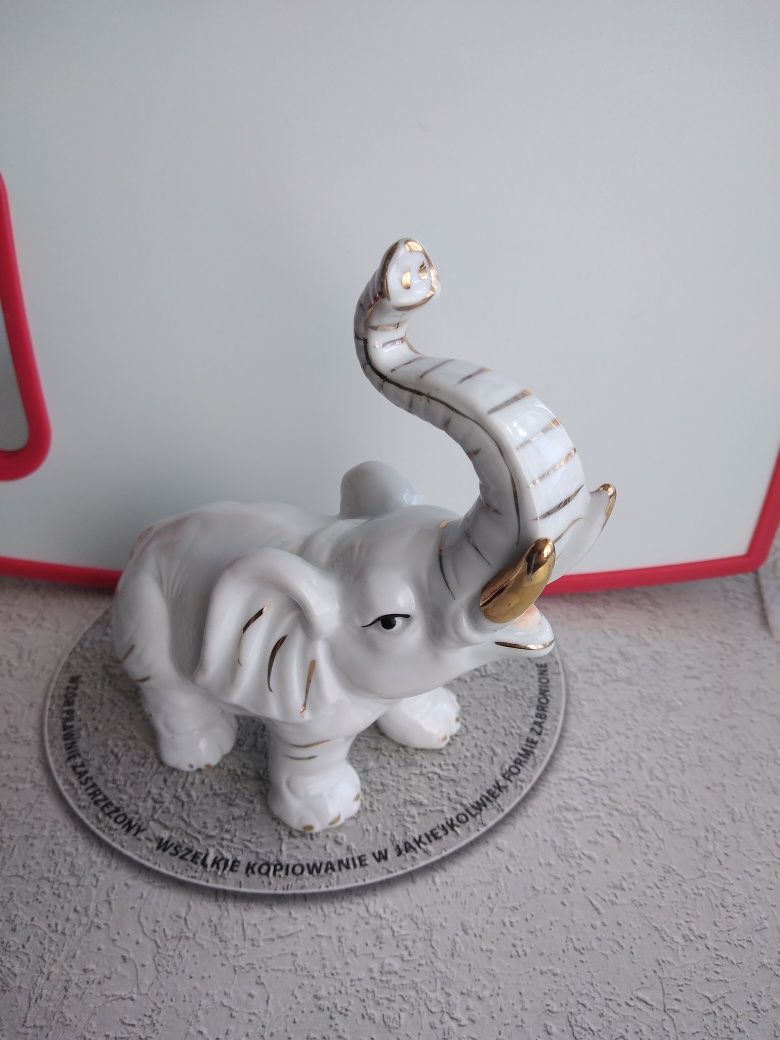 Ceramiczny słoń w stylu Vintage lata 80
