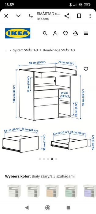 Przewijak biurko IKEA Smastad