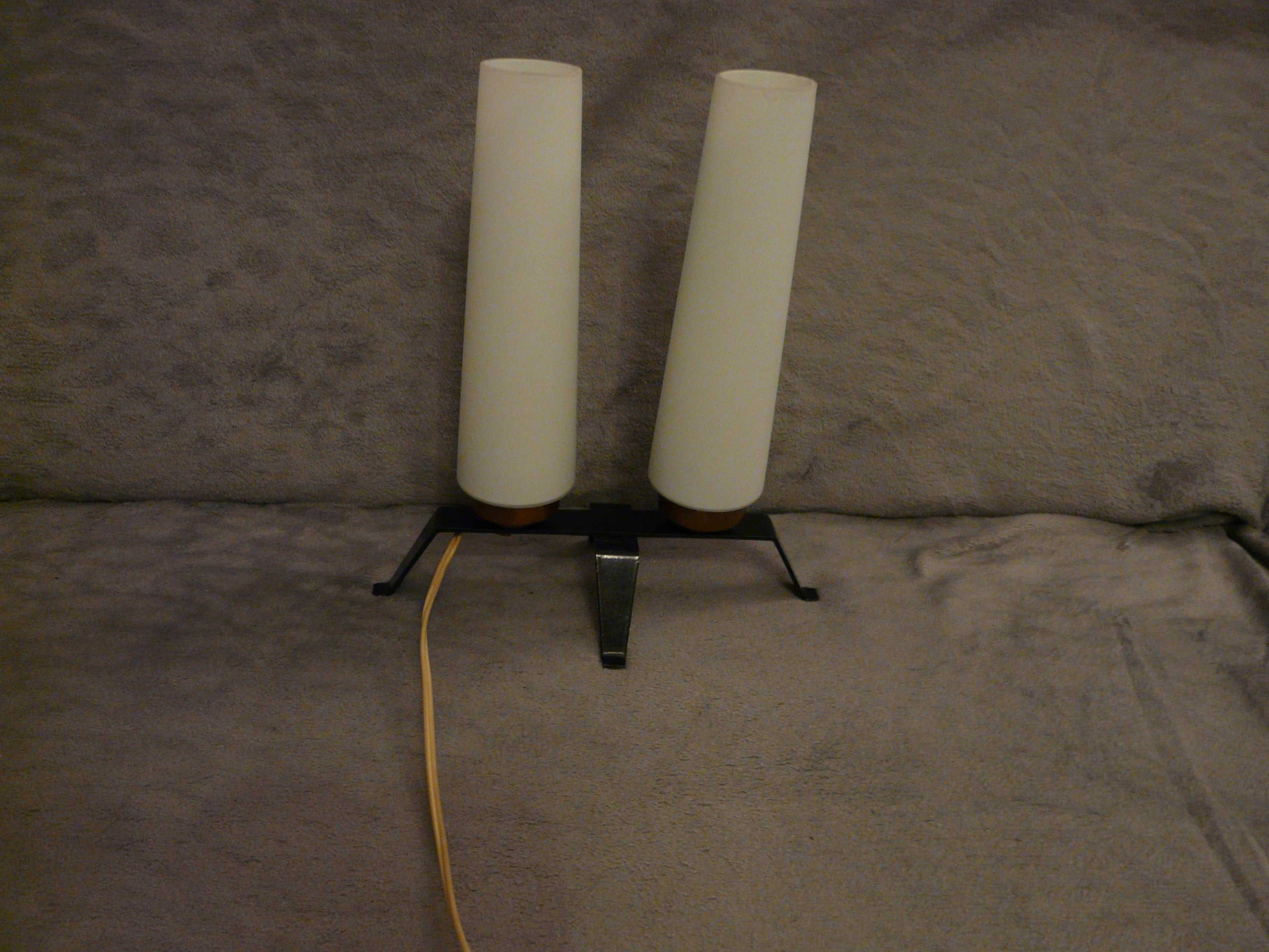Lampa stołowa z dwoma kloszami PRL