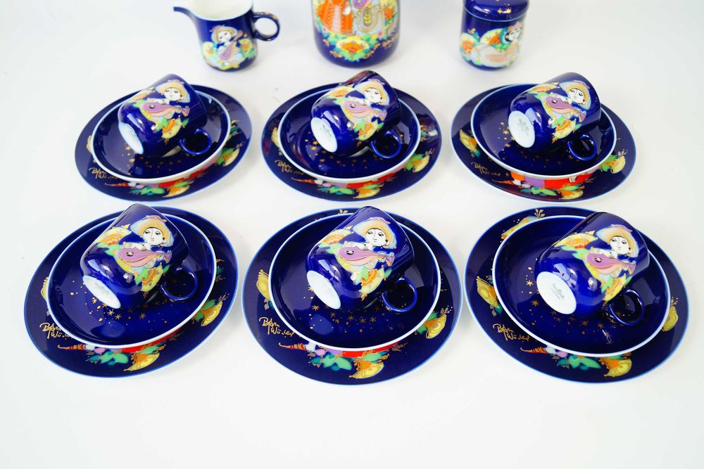 ROSENTHAL 1001 NOCY serwis kobaltowy kobalt kawa espresso