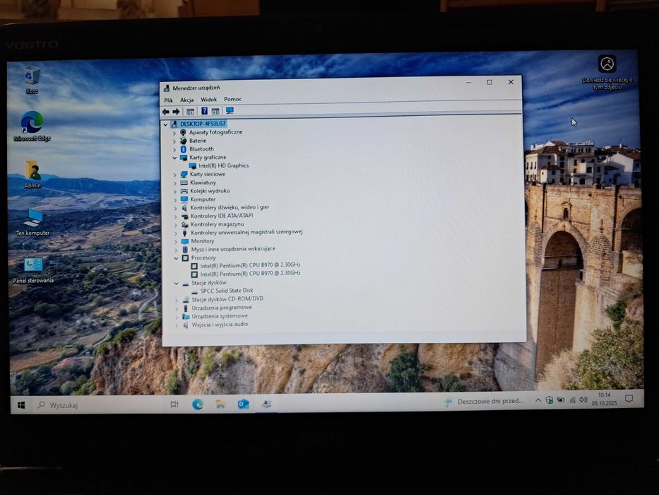 Wytrzymały Dell 2520 {2x2,3 GHz/128GB SSD/8GB RAM/HDMI}