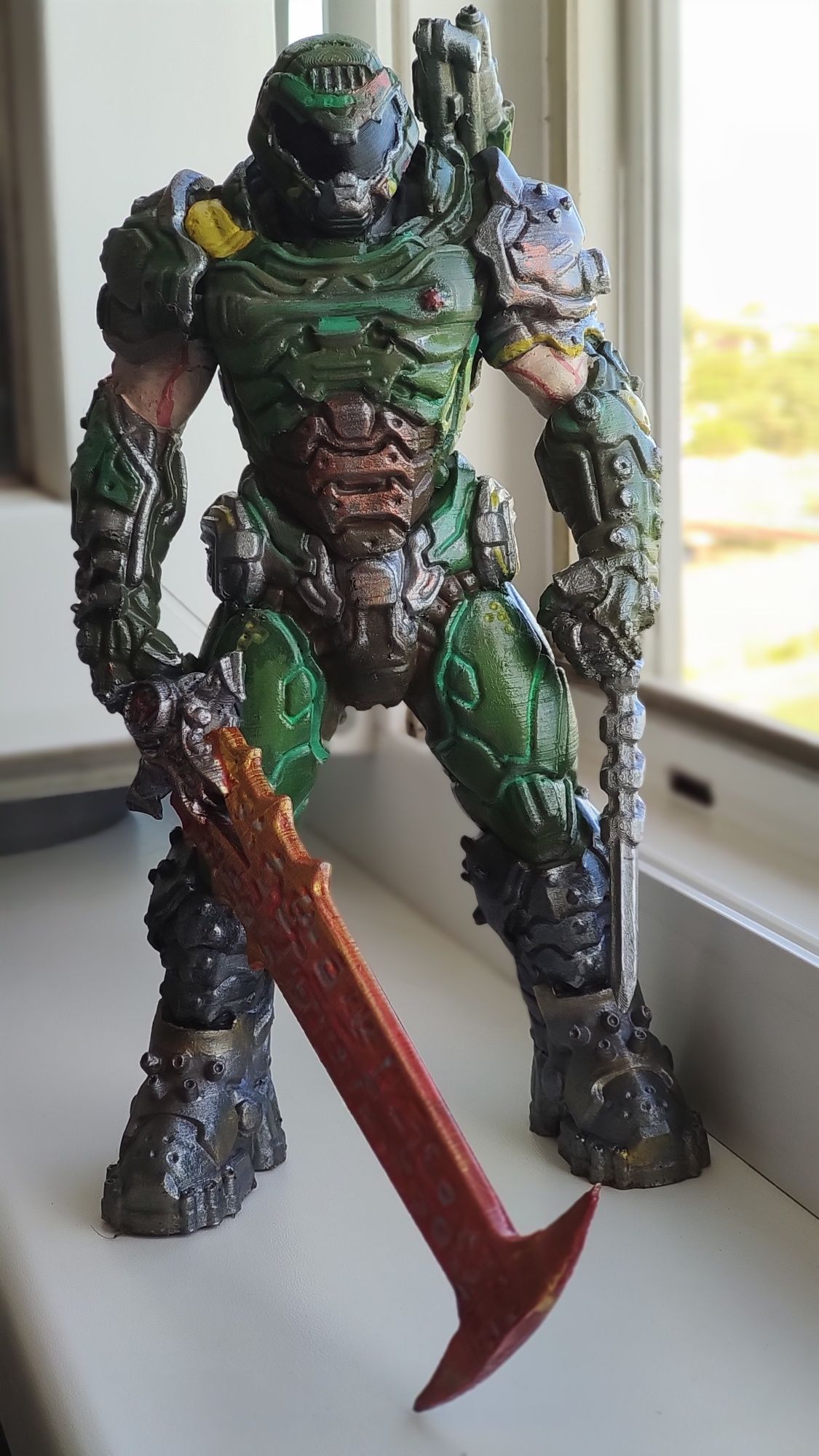 Фигурка DOOM ETERNAL Dark Ages SLAYER Doomguy 3D печать 21см