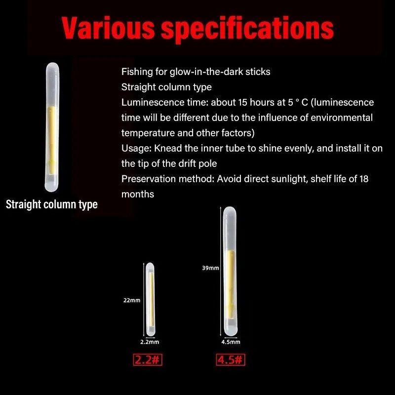 Lightstick 100Pcs pesca fluorescentes 2,2mm