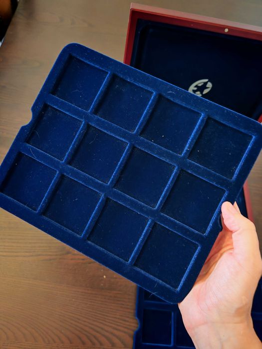 Caixa coleção europa de moedas com divisórias