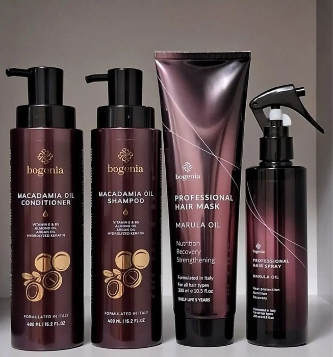 Пофесійний набір для відновлення волосся BOGENIA Macadamia Oil 4в1