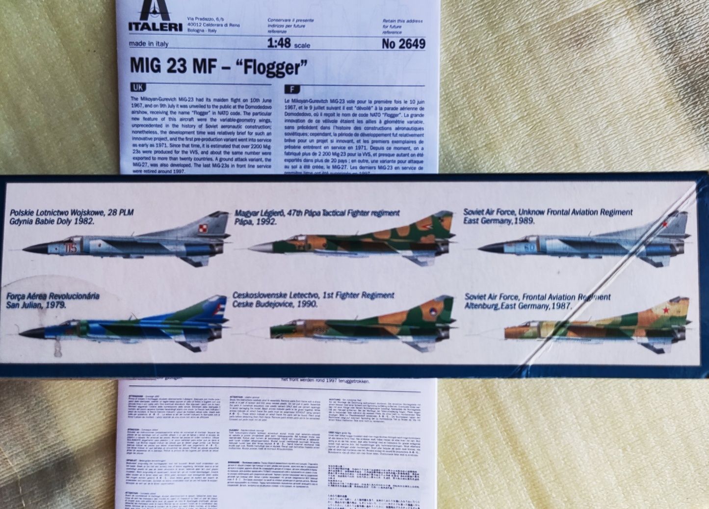 Сборная модель "MIG-23 Flogger",  ITALERI #2649, 1/48. Новая.