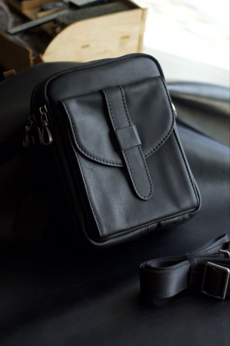 Шкіряна сумка чоловіча через плече. Натуральна шкіра. Сумка мужская