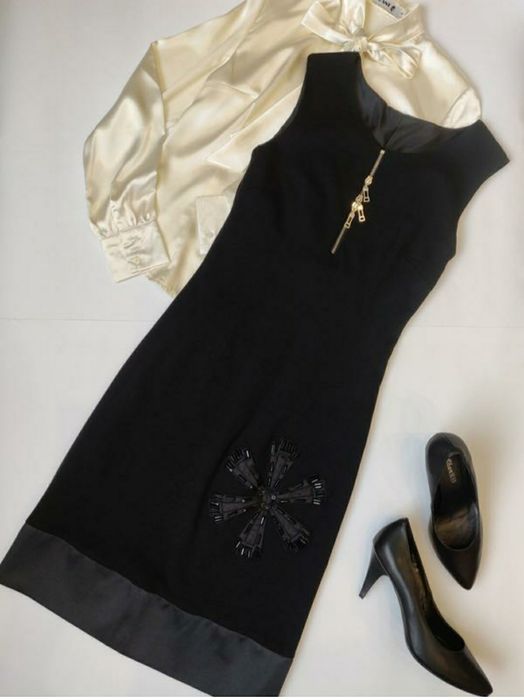 Платье футляр Сарафан черный в школу университет