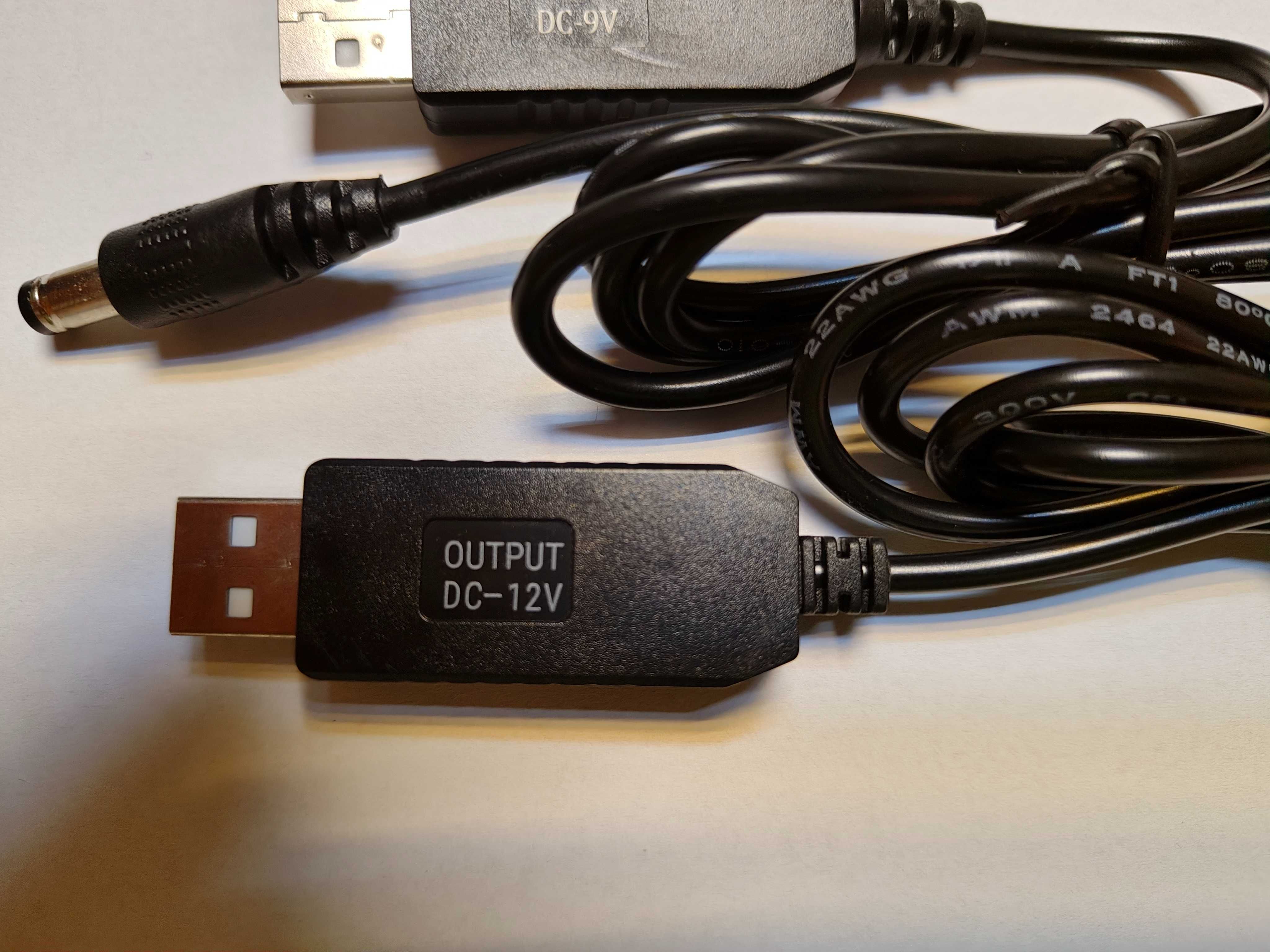 Кабель питания 12V и 9V для Wi-Fi роутера от павербанка.