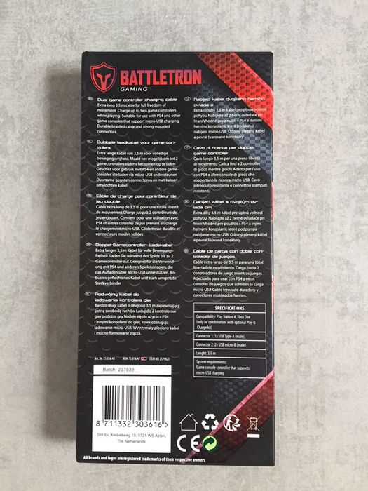 Podwójny kabel do ładowania kontrolera gier