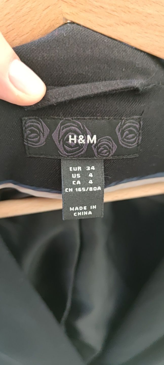 Elegancki żakiet marynarka H&M XS/34/6 40% wełna