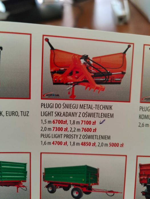 Pług Metal-Technik strzałkowy 1,8m NOWY