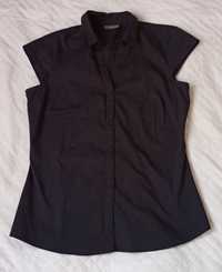 Czarna koszula damska z krótkim rękawkiem C&A rozm. 38