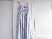 Sukienka w paski na ramiáczkach letnia niebieska Yessica C&A 46 48