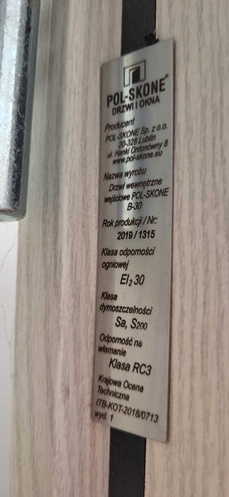 Drzwi Antywłamaniowe B-30 Pol-skone z zamkami