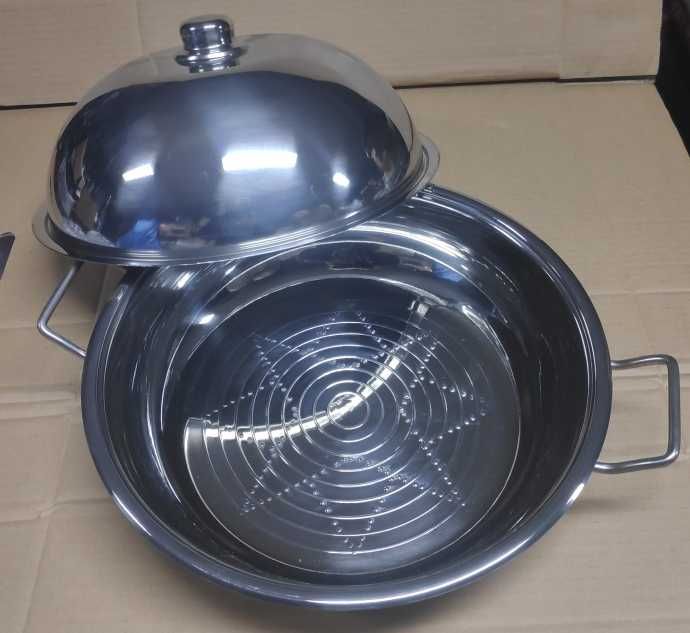 Wok stalowy z kopułą 32cm