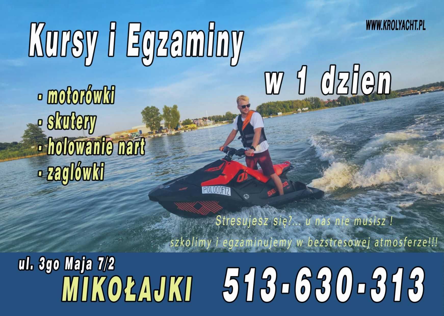 Patent sternik motorowodny kurs i egzamin w 1 jeden dzień - Mikołajki