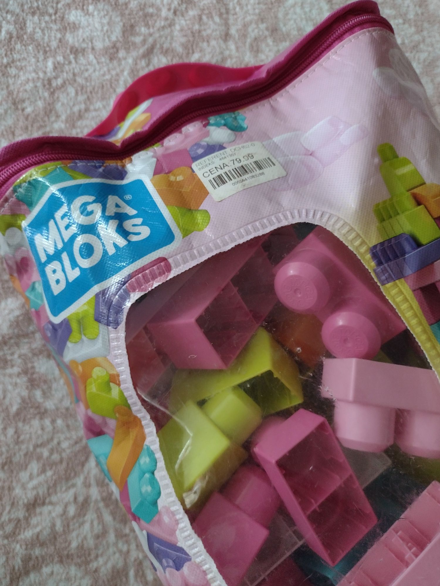 Klocki Mega Bloks 1+ różowa torba