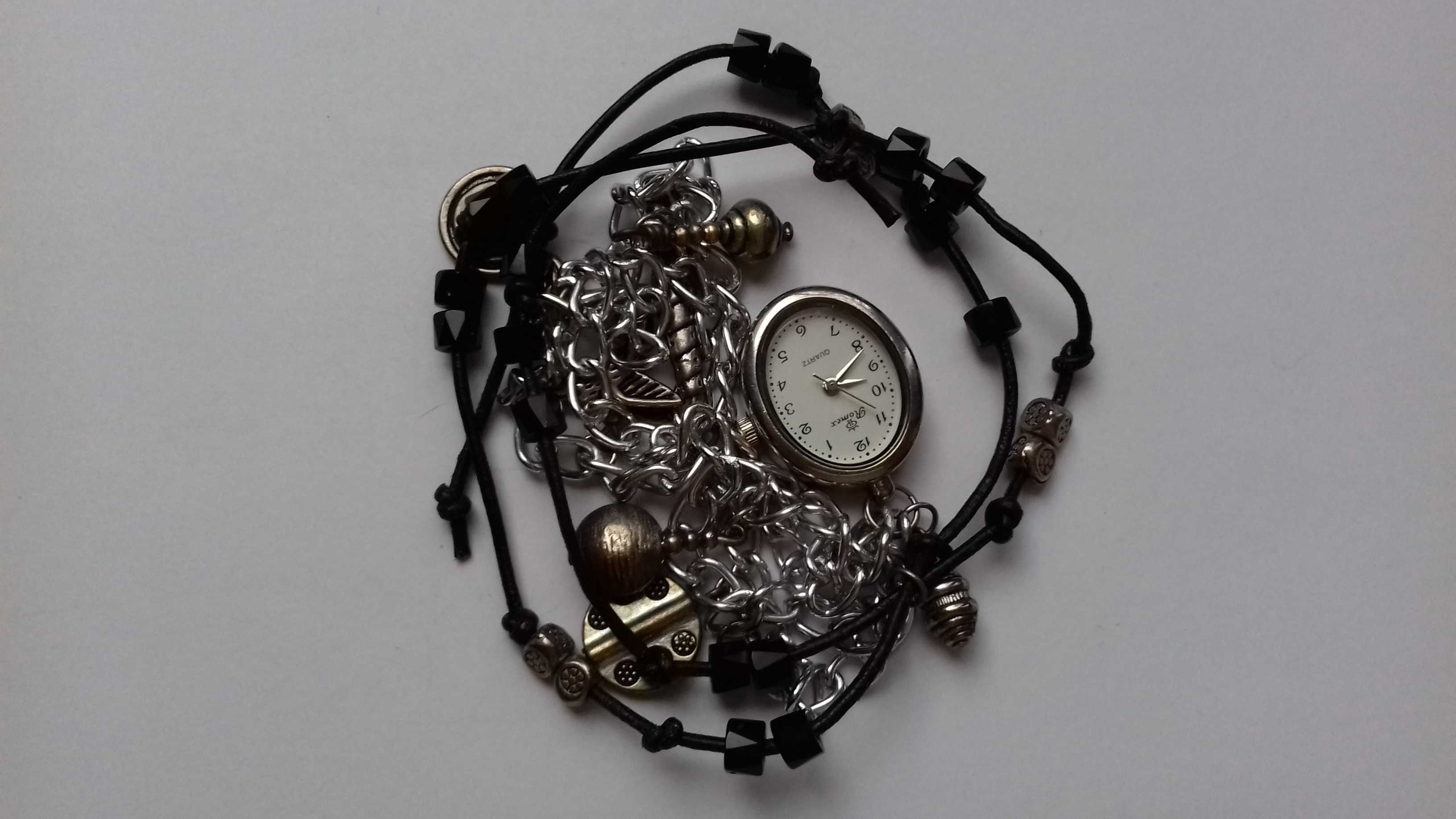 Bransoletka z zegarkiem, zegarek damski, hand made