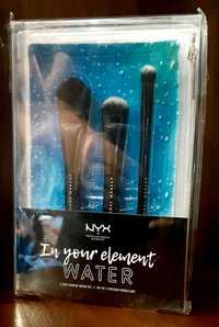 NYX - In your element WATER - 3 pędzle do makijażu + kosmetyczka