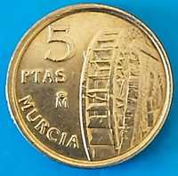 5 Pesetas de 1999, Espanha, Juan Carlos I Múrcia