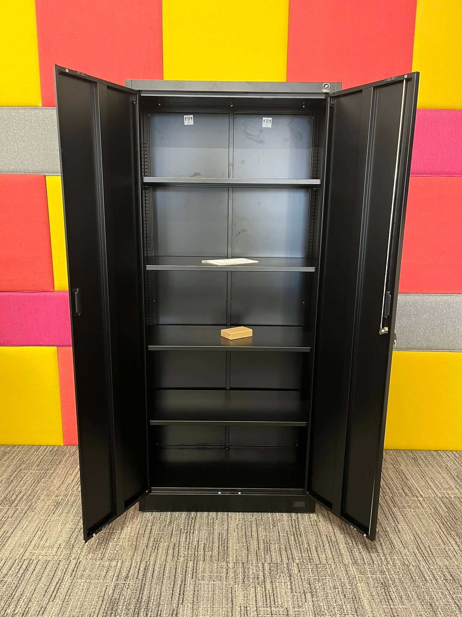 NOWA Szafa metalowa aktowa garażowa na dokumenty 180x80x40 czarna