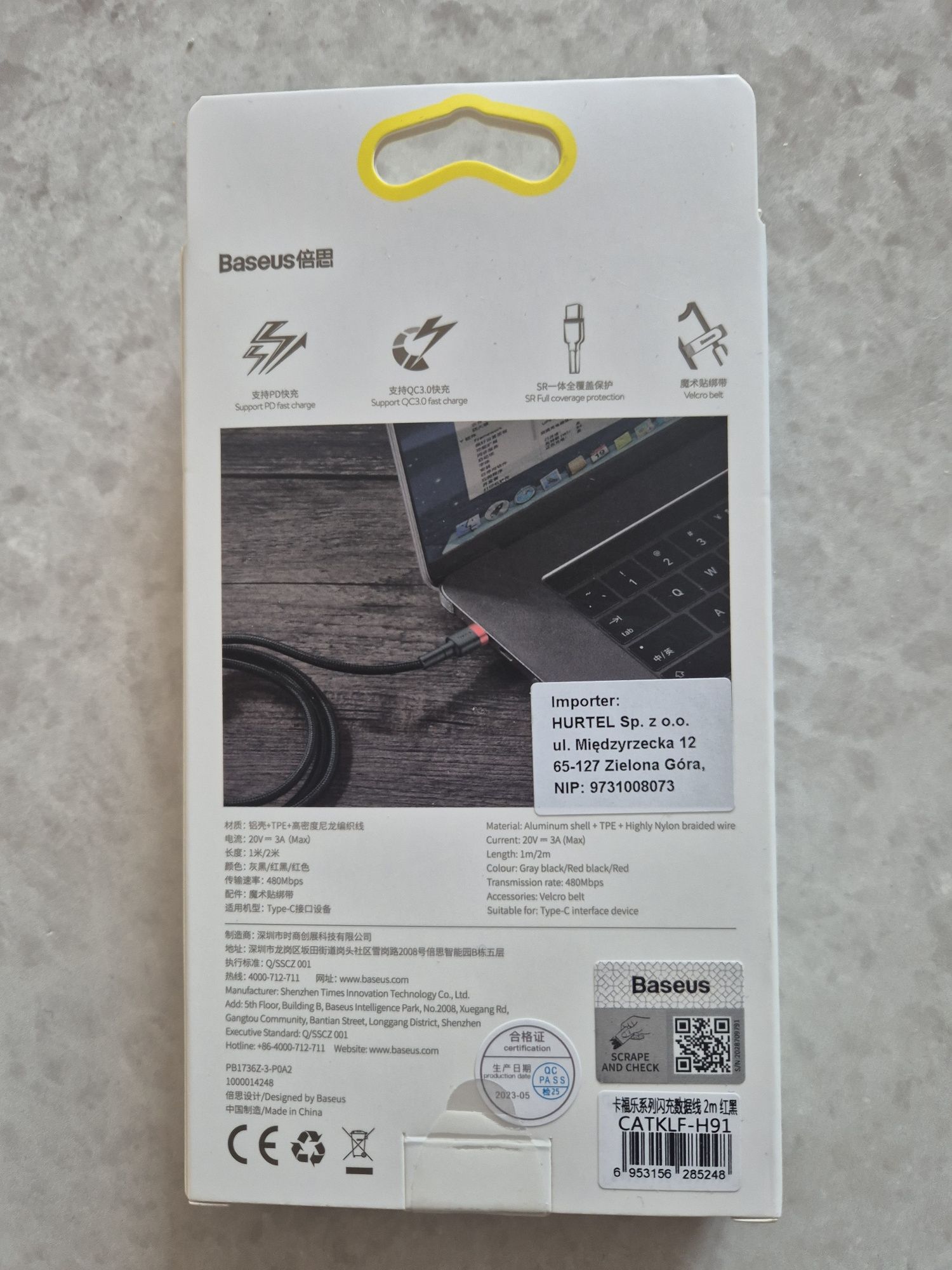 Kabel USB-C - USB-C  200cm