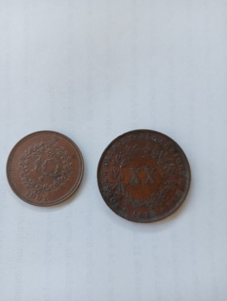 Moedas portuguesas 1873 e 1901