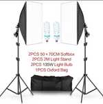 Kit de 2 softbox com 2 tripés Lampada 135w e tripés **NOVO**