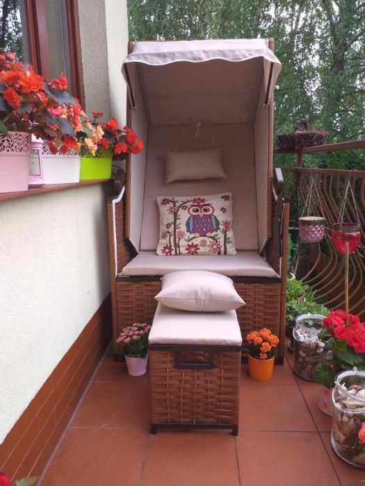 Kosz plażowy, ogrodowy 1-osobowy Brąz! Idealny na balkon ! Zach-pom.